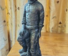 John Letts Fisherman Bronze Resin Sculpture