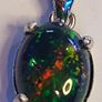Ethiopian Black Opal 1.19 ct, S925 Silver Pendant rhodium plated Image 6