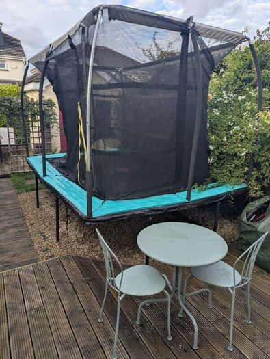 12ft x 8ft Trampoline with safety enclosure 90 o.n.o.