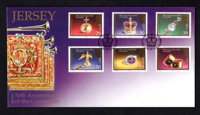 2003 Jersey 50th Anniversary of the Coronation: Coronation Regalia Commemorative Stamps First Day Cover (FDC)