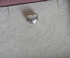 Pandora sparkle of love heart  charm very good condition fully hallmarked