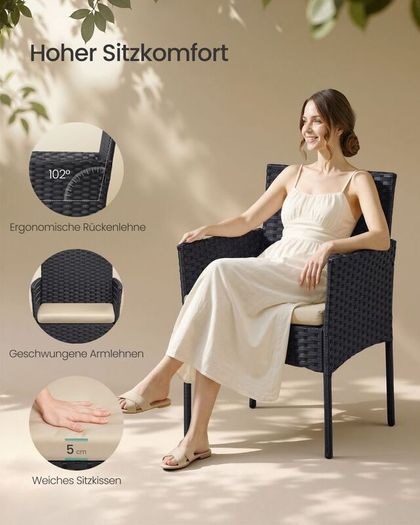 Balcony Garden Furniture Set PE Polyrattan Lounge Set Patio Furniture