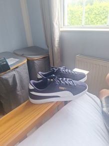 Puma Club II  Navy White Trainers