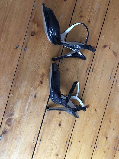 Black patent high heels
