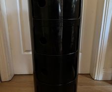 Authentic Kartell Componibili 4-Tier Black Storage Cylinder (Anna Castelli Ferrieri)