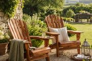 Set of 2 Folding Adirondack Chairs  Solid Acacia Wood Garden Chairs for Patio, Deck, Balcony &amp; Terrace