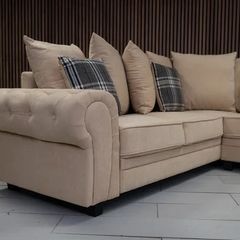 Verona scattered back corner sofa beige color