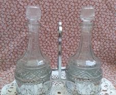 Two Drinks Decanters with Stand