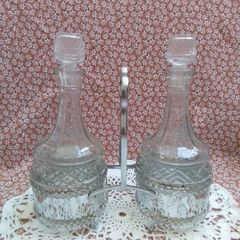 Two Drinks Decanters with Stand