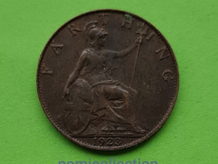 United Kingdom 1923 year Bronze Farthing.