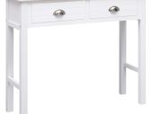 Console Table White 90x30x77 cm Wood