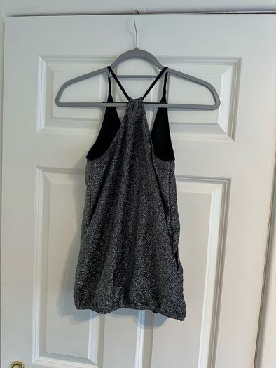 New Next Women's Black and Silver Sparkly Sleeveless Top - Size UK 8