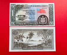 Western Samoa  5 Pounds   Official Reprint 2020  ( 1963 ) Pick 15cs  ( Uncirculated )