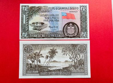 Western Samoa  5 Pounds   Official Reprint 2020  ( 1963 ) Pick 15cs  ( Uncirculated )
