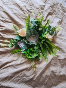 40cm Floral Wreath with Candle Holder