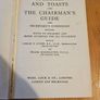 Speeches And Toasts And Chairmans Guide And Secretary' Companion. First Edition Hardback In Good Condition. See Photos For Same. Image 2