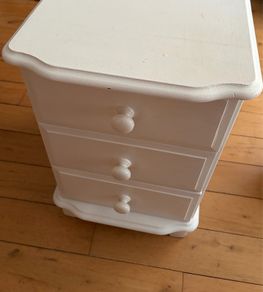 2 solid pine lockers painted white one needs some TLC