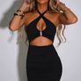 Black dress with a neckline Image 6