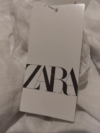 Zara White Linen Top, New With Tags