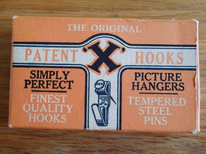 Vintage box of "The Original Patent Hooks"