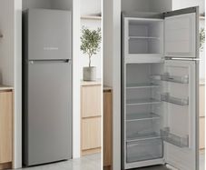 Nordmende 55cm Freestanding Fridge Freezer Silver