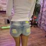 Women's blue neon yellow Shorts XS-34 Image 3