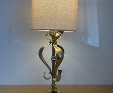 Art Noveau EFESCA Brass and copper table lamp with twisted cable c1910