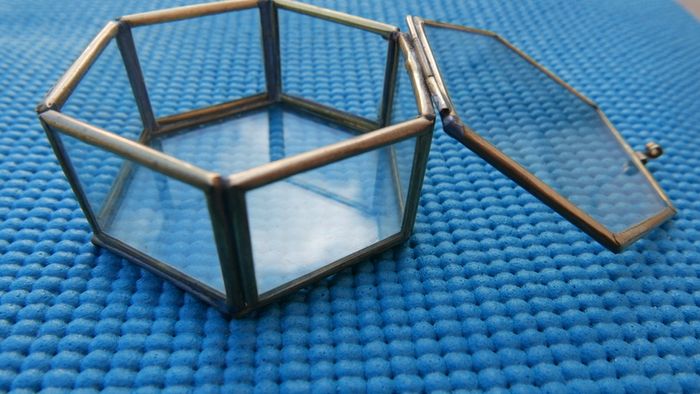 Vintage Brass Glass Box
