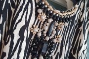 ET VOUS animal print stone embellised Sz 14