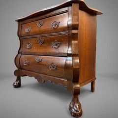 Early 20th Century Dutch Bombe Commode in Oak