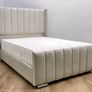 Luxury Plush Velvet Tower Art Deco Ottoman Storage Bed Frame Gas Lift Up (plush Cream, 4ft 4ft6 Double Small Double) Image 5
