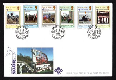 2007 Isle of Man Europa: Centenary of Scouting Commemorative Stamps First Day Cover (FDC)