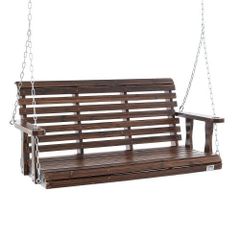 Wooden Porch Swing 4.5 ft, Patio bench swing for Courtyard & Garden, Upgraded 880 lbs Strong Load Capacity, Heavy Duty Swing Chair
