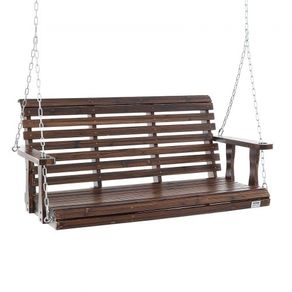 Wooden Porch Swing 4.5 ft, Patio bench swing for Courtyard & Garden, Upgraded 880 lbs Strong Load Capacity, Heavy Duty Swing Chair