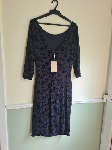 Monsoon half sleeve dress midi navy floral Size UK 14 EU 42  Brand new BNWT RRP 90euro