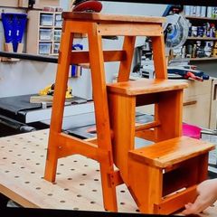 Solid Wood Folding Stepstool