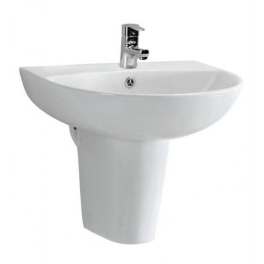 Clearance: Verona Round 55cm Basin & Semi Pedestal