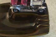 Vintage ashtray featuring a Lesney matchbox car Made In England