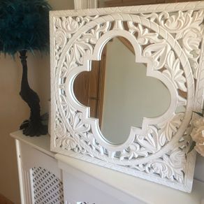 Shabby Chic wall decor glass mirror shabby chic