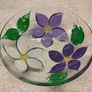 Beautiful Hand-Painted Floral Glass Bowl (20cm) Image 3