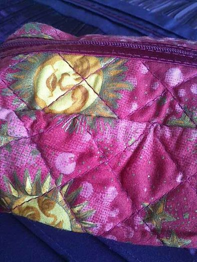 Pink Make up bag with sun design