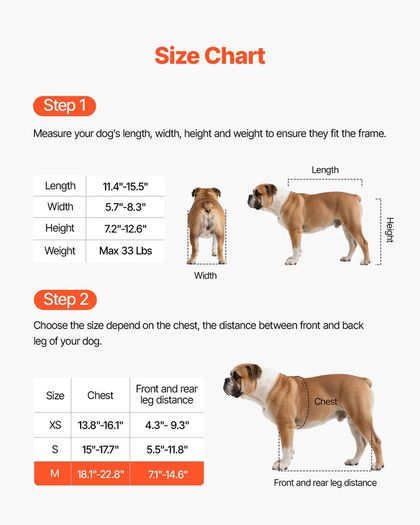 Wheelchair for Back Legs, Adjustable 2 Wheels Pet Wheelchair