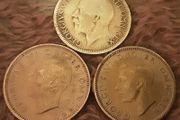 King George one shilling coins