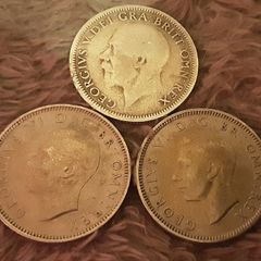 King George one shilling coins