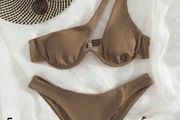 Mocha brown one shoulder bikini
