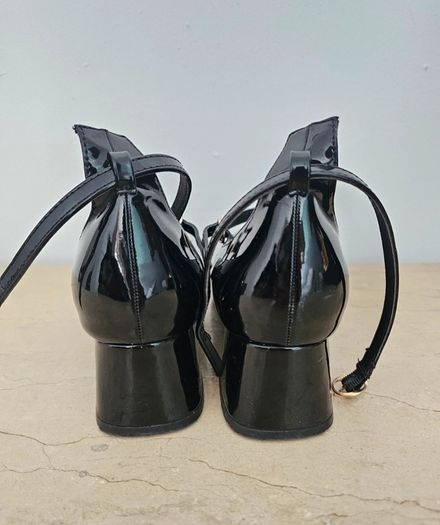 No-l-ita Italian designer Black Genuine Leather Mary Jane Pump Heels RRP 150E