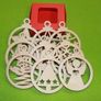 Christmas angel, xmas, stars, wood craft decoration set of 9 laser cut HANGING Image 2