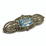 Art deco silver and topaz brooch Image 2