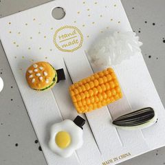 Funny Food-Themed Hair Clips Set