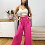 Smooth Airy Trousers with High Waist PInk/fushia Image 5